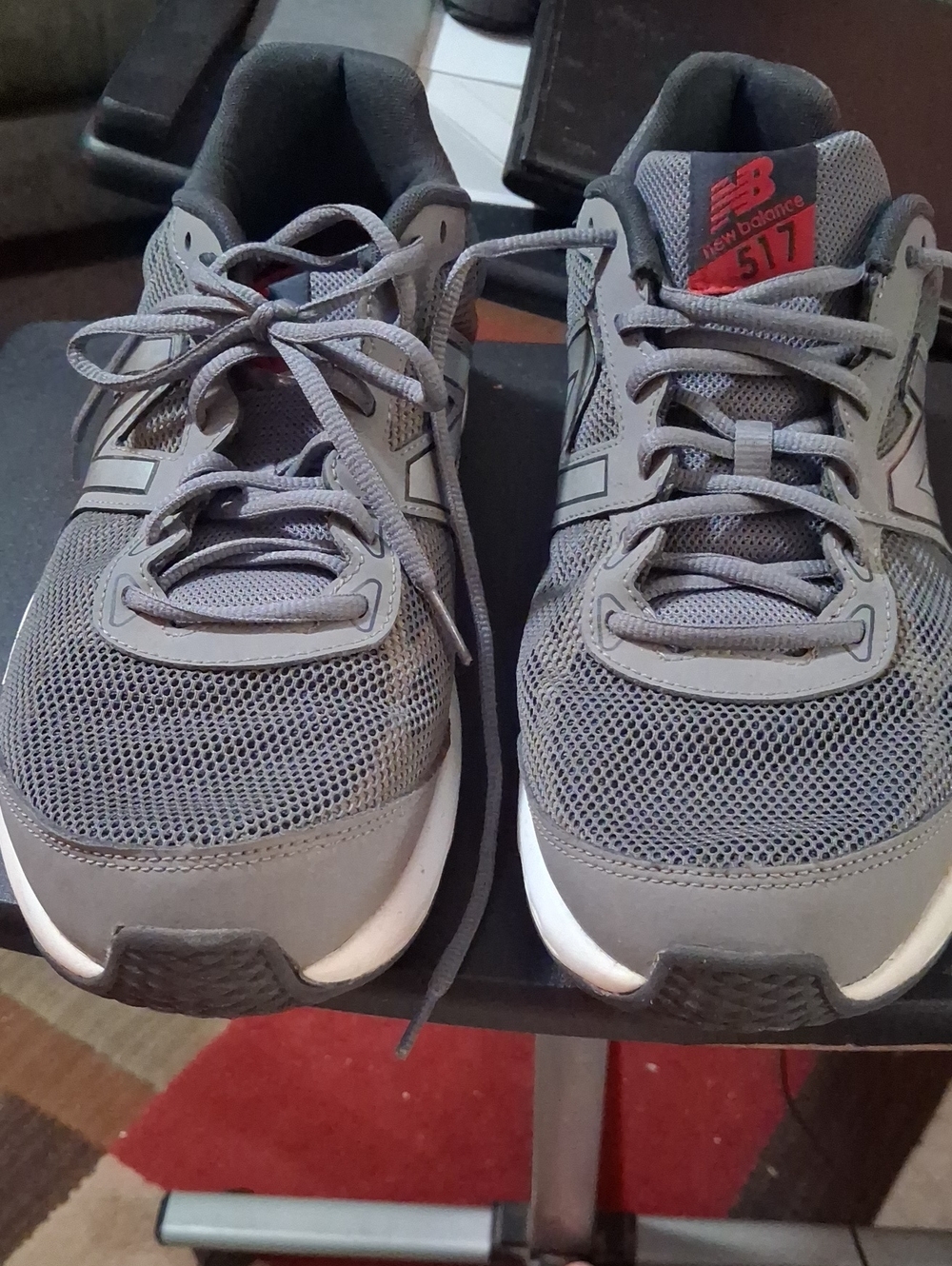New Balance Men's Gray and Red 517 Mesh Sneakers